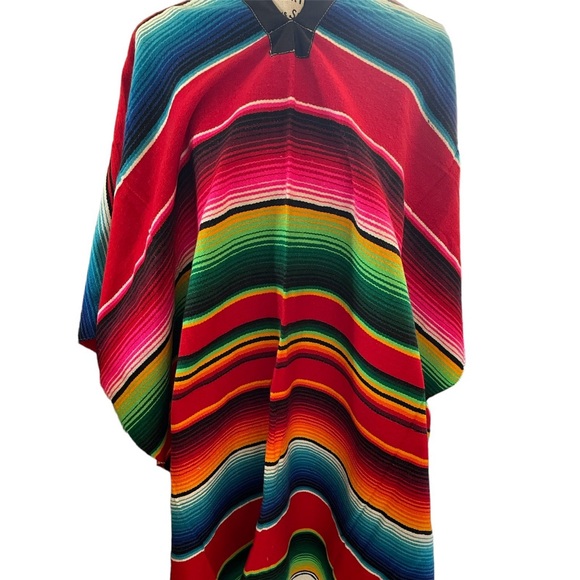 Mexx Other - Mexico zarape Striped Poncho, Saltillo Poncho, Unisex Poncho, Mexican Poncho